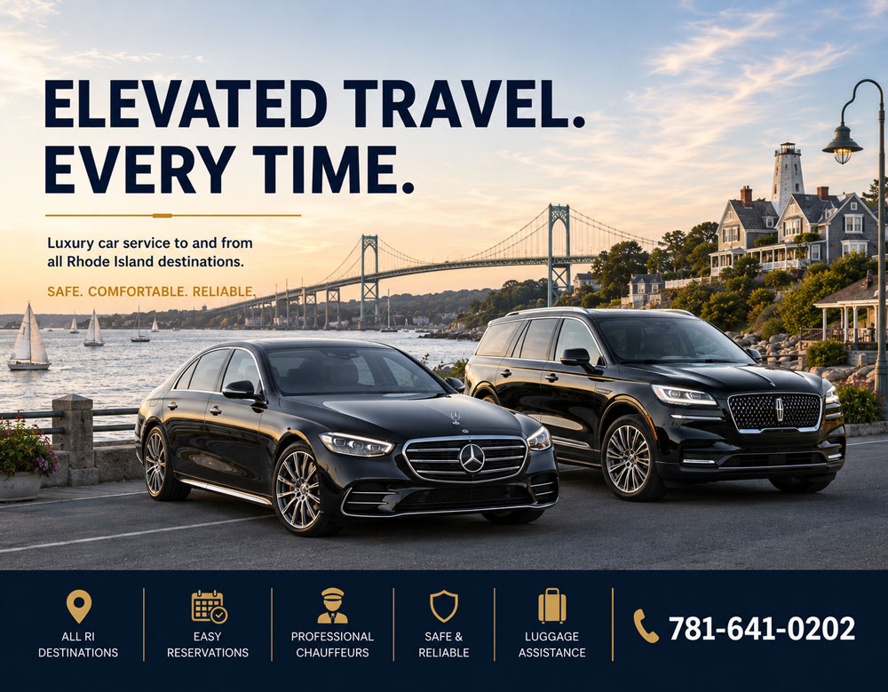 Boston Limousine chauffeur meeting an arriving passenger at Logan Airport for a Rhode Island transfer