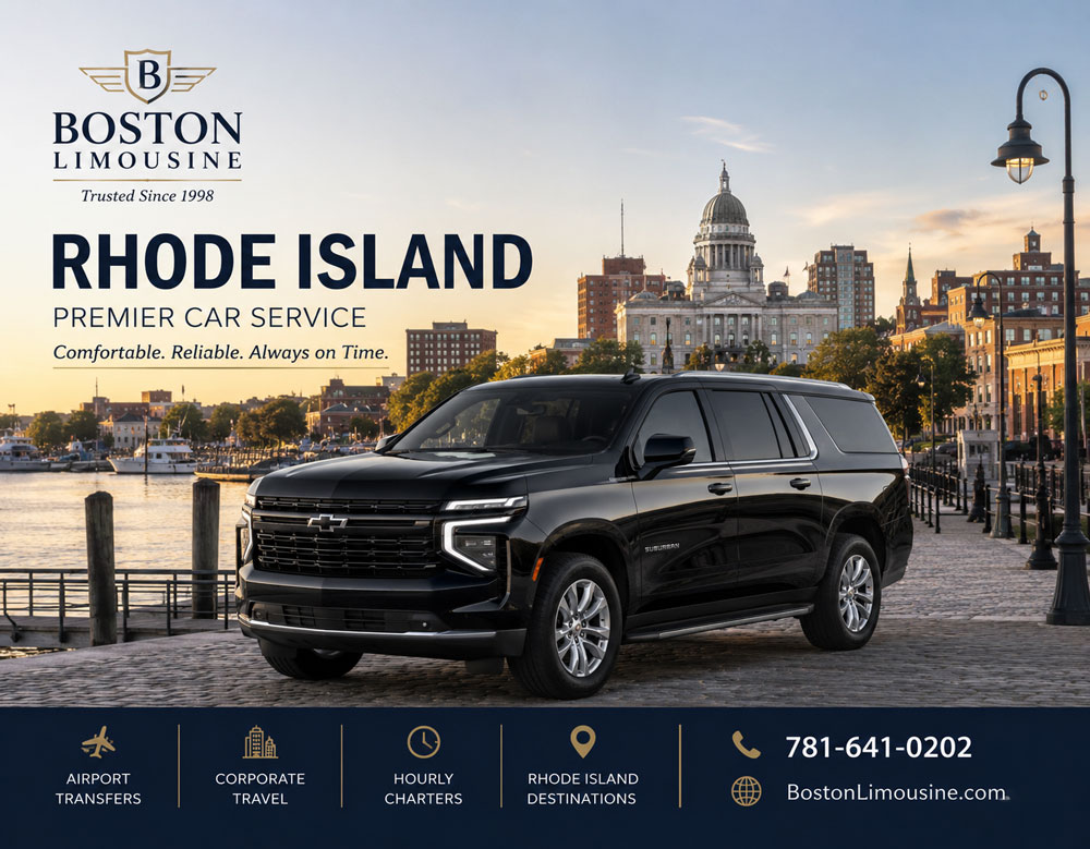 Boston Limousine chauffeur and car for a Logan Airport to Rhode Island transfer